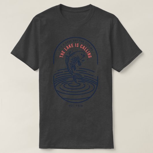 レイク魚釣りフィッシャーマン1 Tシャツ (デザイン正面)