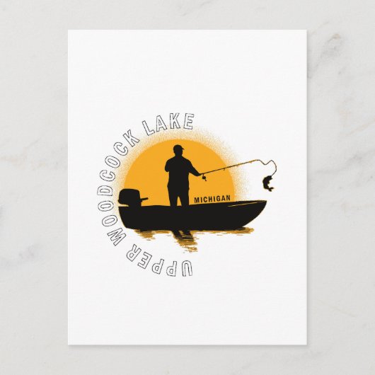 レイク魚釣りミシガン ポストカード (正面)