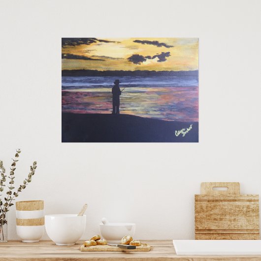 レイク魚釣り ポスター (キッチン)