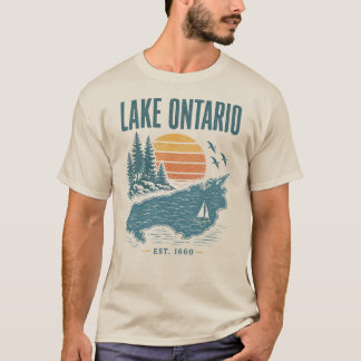 レイク・オンタリオ ヴィンテージ グラフィックTシャツ レイク抗議 Tシャツ