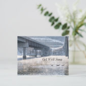 レイク・タニーコモの霧の冬の釣り お見舞いカード ポストカード (スタンド正面)