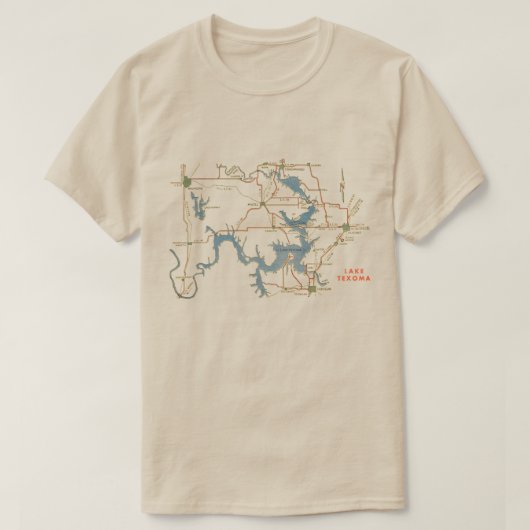 レイク・テクソマ地図Tシャツ Tシャツ (デザイン正面)