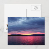 レイク・ペンド・オレイル シルエット・サンセット、ベイビュー、アイダホ州 ポストカード (正面/裏面)
