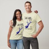 レイク・ラニア・ジョージア州地図座標 Tシャツ (ユニセックス)