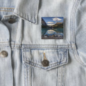 レイク ルイーズの日の出、バンフ国立公園、 缶バッジ (インサイチュ)