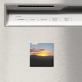 レイケランの群れの上の夕日 マグネット (インサイチュ (食洗機))