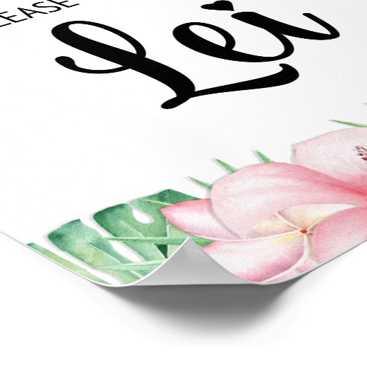 レイサイン熱帯ハワイアンルアウ（ハワイ式宴会） ポスター (角)