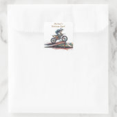 レイサーを改造:バイク誕生日Bash スクエアシール (バッグ)