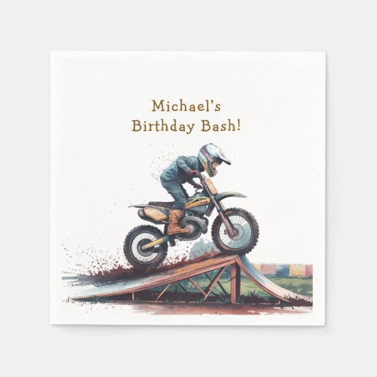 レイサーを改造：バイク誕生日Bash スタンダードカクテルナプキン (正面)