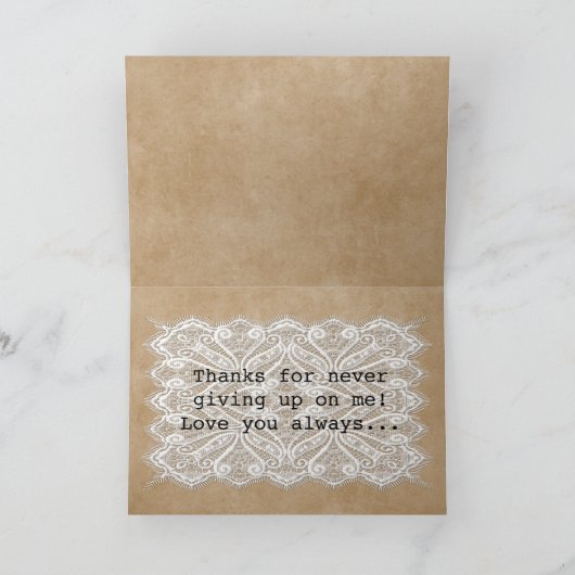 レイシーエレガント・ルック母のデイカードとメッセージ シーズンカード (内部)