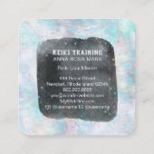 *~*レイシーホワイトマンダラブルーピンクイエローパステル スクエア名刺 (裏面)