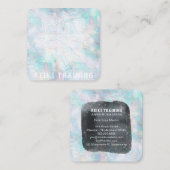 *~*レイシーホワイトマンダラブルーピンクイエローパステル スクエア名刺 (正面/裏面)