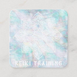 *~*レイシーホワイトマンダラブルーピンクイエローパステル スクエア名刺