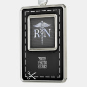 レイシーレジスタードナースRNシルバーカドゥセスヘビ シルバープレートフレームオーナメント (左)