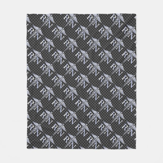 レイシーレジスタードナースRNシルバーカドゥセスヘビ フリースブランケット (正面)