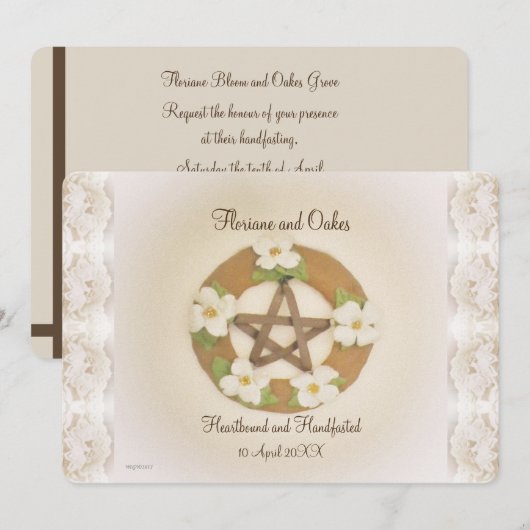レイシー・ドッグウッド・ペンタクル・ハンドファスティング 招待状 (正面/裏面)