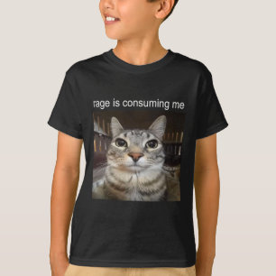 レイジが猫の間抜けミームを見て Tシャツ