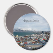 レイジャヴィク、上からのアイスランド表示 マグネット (正面/裏面)