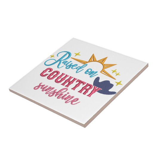 レイジングオンカントリーサンシャイン引用文ウエスタンカウボーイ タイル (側面)