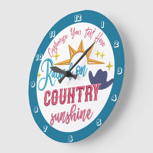 レイジングオンカントリーサンシャイン引用文ウエスタンカウボーイ ラージ壁時計 (傾斜)