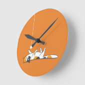 レイジーカリコキャット | かわいい子ネコ好き ラウンド壁時計 (傾斜)