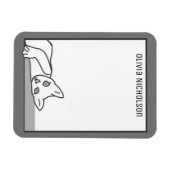 レイジーキットンアートパーソナライズされたノベルティ猫 マグネット (横)