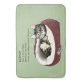 レイジーキャットベッドグリーンフィヌニー バスマット (正面縦)