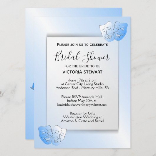 レイジーデイセーリングシアターブライダルシャワー招待 招待状 (正面/裏面)