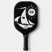 レイジーデイセーリングセーリングボート名前をカスタムするアンドモノグラム ピックルボールラケット (裏面)