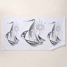 レイジーデイセーリングホワイト ビーチタオル