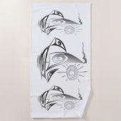 レイジーデイセーリングホワイト ビーチタオル (正面)