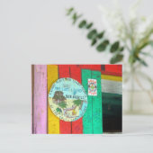 レイジーリザードサインon Caye Caukler Belizeはがき ポストカード (スタンド正面)