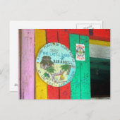 レイジーリザードサインon Caye Caukler Belizeはがき ポストカード (正面/裏面)