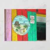 レイジーリザードサインon Caye Caukler Belizeはがき ポストカード (正面)