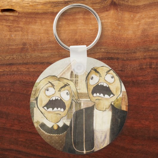 レイジ顔ミーム顔漫画クラシー絵画ズ キーホルダー (正面)