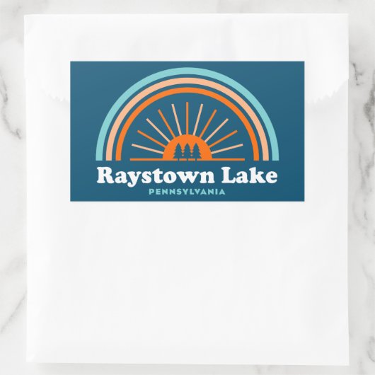 レイスタウンレイクペンシルバニアレインボー 長方形シール (バッグ)