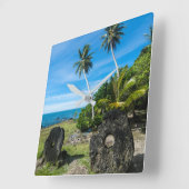 レイストーンズオンヤップ島 スクエア壁時計 (傾斜)