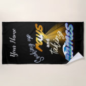 レイズと名前を付ける夏期 ビーチタオル (正面)