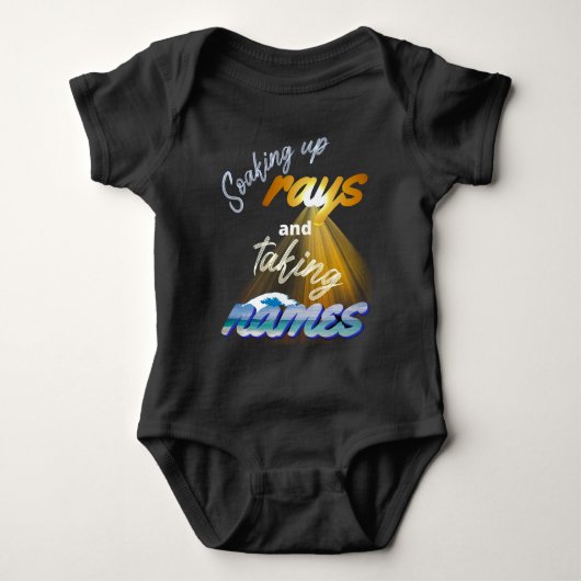 レイズと名前を付ける夏期 ベビーボディスーツ (正面)