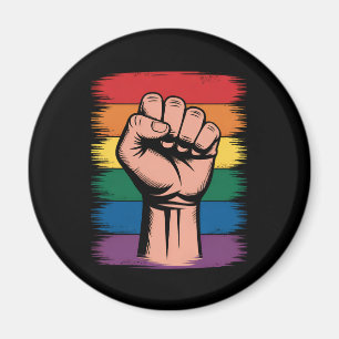 レイズド・フィスト プライド レインボー LGBTQ 支援 権利 マグネット