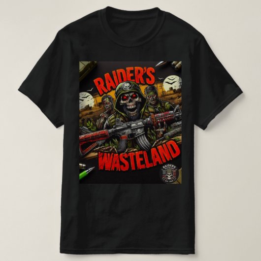 レイダーの荒廃地帯ゾンビスケルトンTシャツ Tシャツ (デザイン正面)