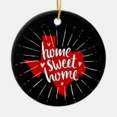 レイダーレッドアンドブラックホームスイートホームテキサス州 セラミックオーナメント (正面)