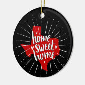 レイダーレッドアンドブラックホームスイートホームテキサス州 セラミックオーナメント (左)