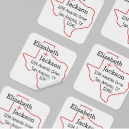 レイダーレッドテキサス州シルエットカップル住所 シール