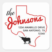 レイダーレッドテキサス州ロングローンファミリー住所 シール (正面)