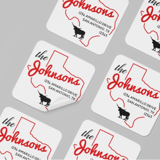 レイダーレッドテキサス州ロングローンファミリー住所 シール