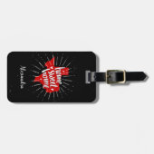 レイダーレッド&ブラックホームスウィートホームテキサス州 ラゲッジタグ (正面横)
