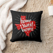 レイダーレッド&ブラックホームスウィートホーム – テキサス州 クッション (ブランケット)