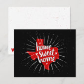 レイダーレッド&ブラックホームスウィートホーム – テキサス州 ノートカード (正面/裏面)