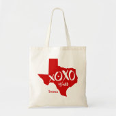 レイダーレッドXOXO, Y'all -テキサス州州形状 トートバッグ (正面)